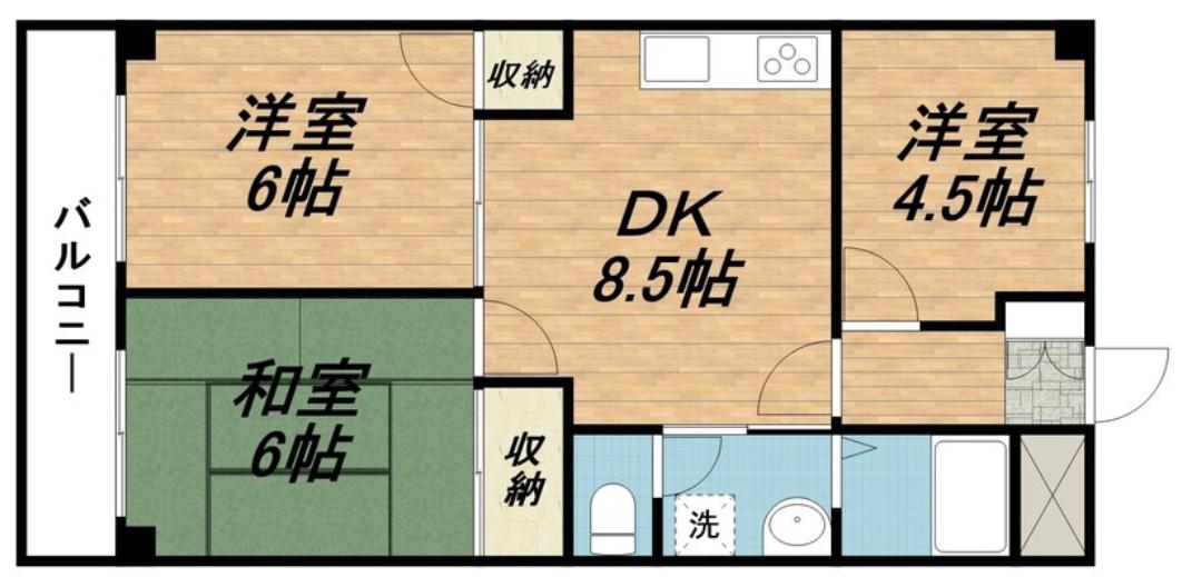 メゾン金子(3DK/5階)の間取り写真