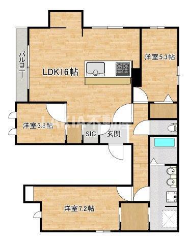MD TORISIA(3LDK/3階)の間取り写真