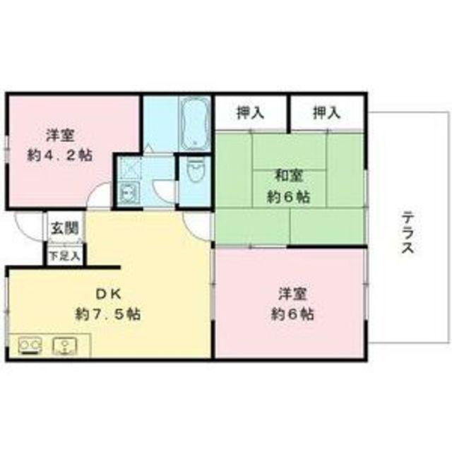 グランドールアベニュー(3DK/1階)の間取り写真