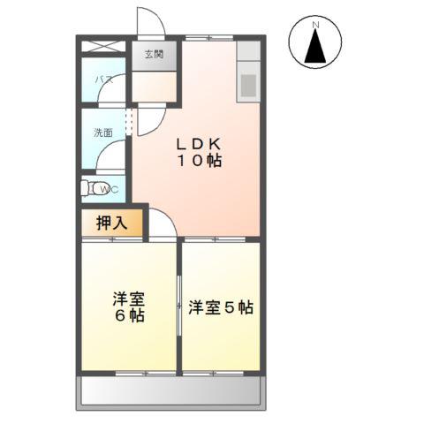 メゾンエトワール(2LDK/2階)の間取り写真