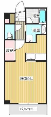 ベアレント(ワンルーム/3階)の間取り写真