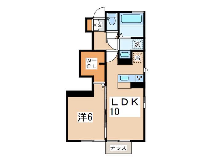 ルミエールK(1LDK/1階)の間取り写真