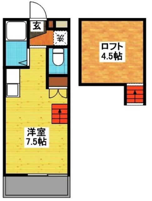 MODERN西山(ワンルーム/2階)の間取り写真