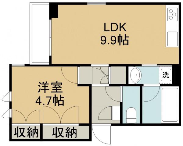 MAISON TI III(1LDK/2階)の間取り写真