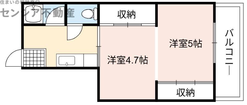 GIGI HOUSE KYOBASHI(2K/2階)の間取り写真