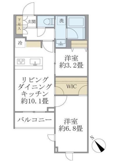 ラペルラ目黒東山II(2LDK/B1階)の間取り写真