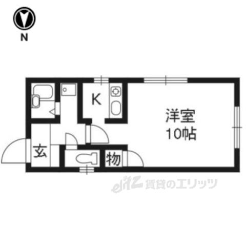 エルシティ北山(1K/1階)の間取り写真