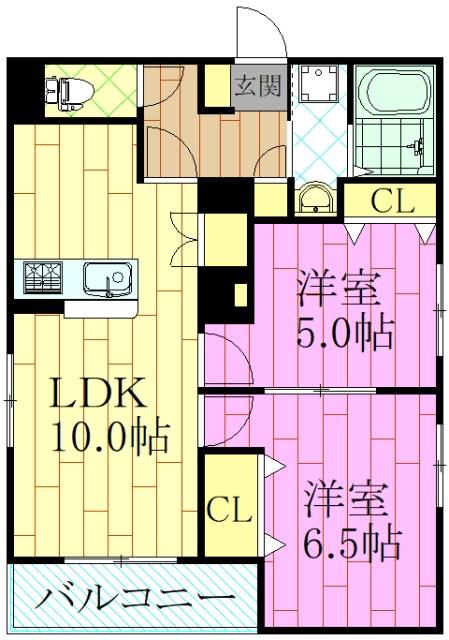 FELICEDC(2LDK/2階)の間取り写真