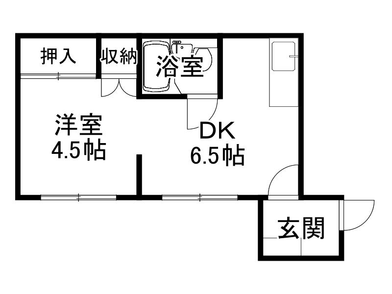 コーポM(1DK/1階)の間取り写真