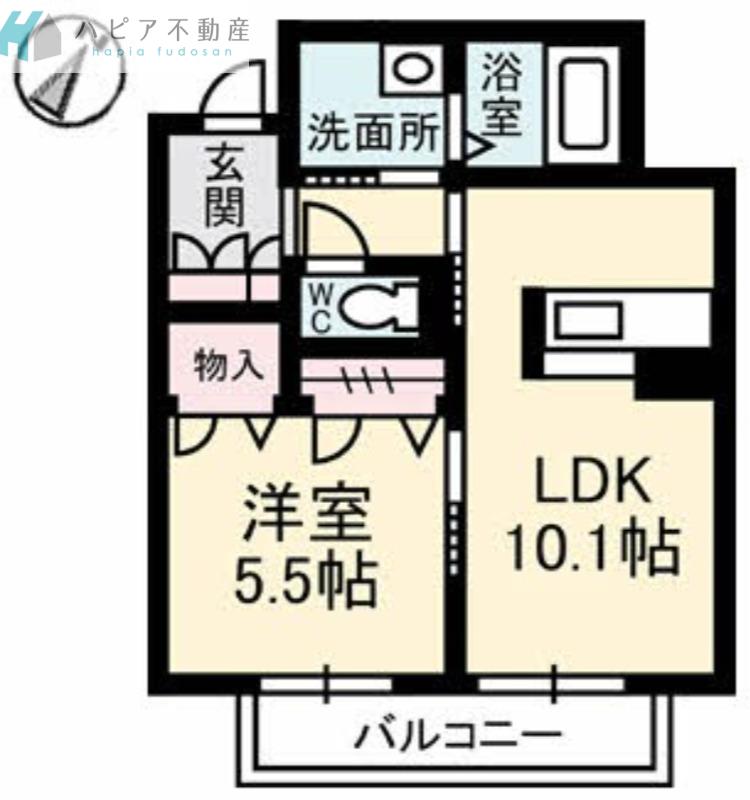 エクセルコート(1LDK/2階)の間取り写真