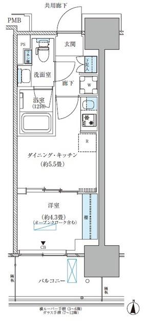 パークアクシス西大島コンフォートスクエア(1DK/5階)の間取り写真