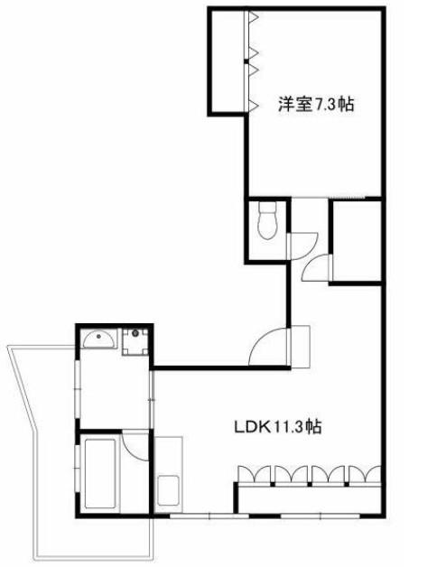 小石川ヒルズ(1LDK/B1階)の間取り写真