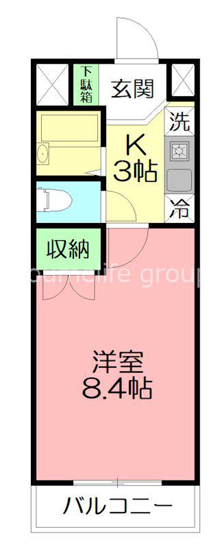 エクセルI(1K/3階)の間取り写真