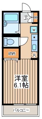 アネルバハイツA(1K/2階)の間取り写真