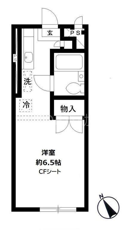 ウッディーハウス(ワンルーム/1階)の間取り写真