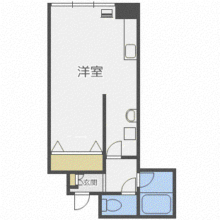 ループロードマンションI(ワンルーム/2階)の間取り写真