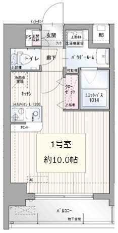 ブリーズ(ワンルーム/7階)の間取り写真