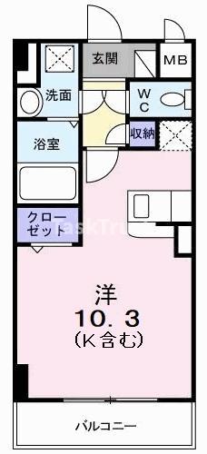 シトラセイトマンション(ワンルーム/9階)の間取り写真