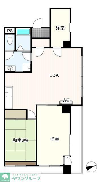 エスポアール船橋(2SLDK/5階)の間取り写真
