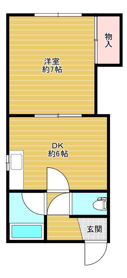 ハイアットハイム(1DK/3階)の間取り写真