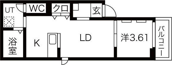 PATINA矢田(1LDK/1階)の間取り写真