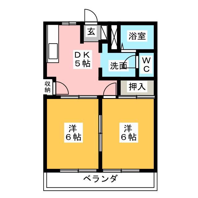 グレースマンションC(2K/1階)の間取り写真