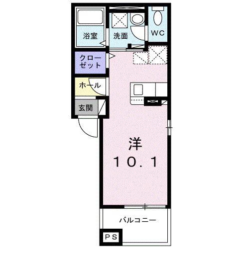 CASA AVENIDA(ワンルーム/3階)の間取り写真