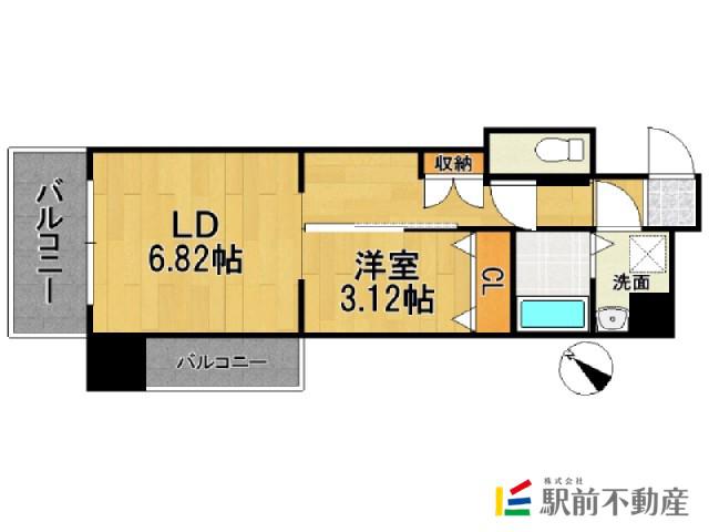 アガスティーア薬院(1LDK/10階)の間取り写真