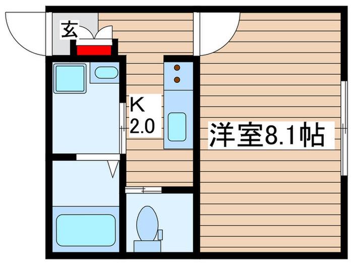 ユニバーサルシティ(1K/3階)の間取り写真