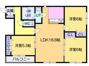 パークサイドN35(3LDK/3階)の間取り写真