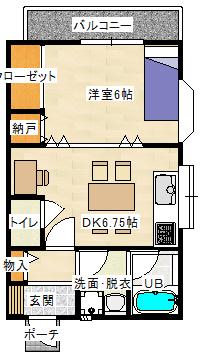 アドリームA(1DK/1階)の間取り写真