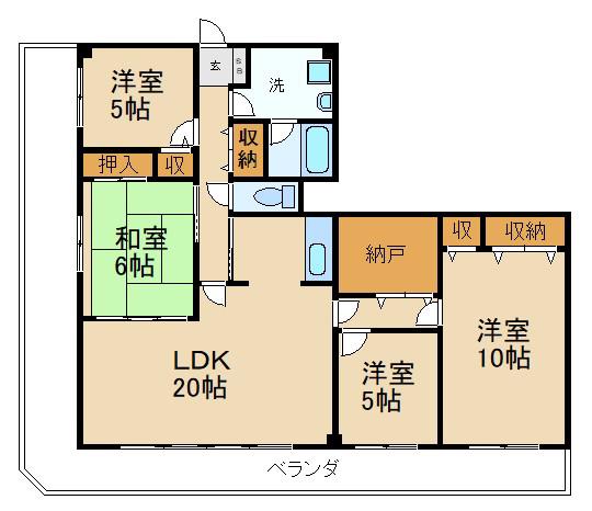 光善寺スカイハイツ(4SLDK/3階)の間取り写真