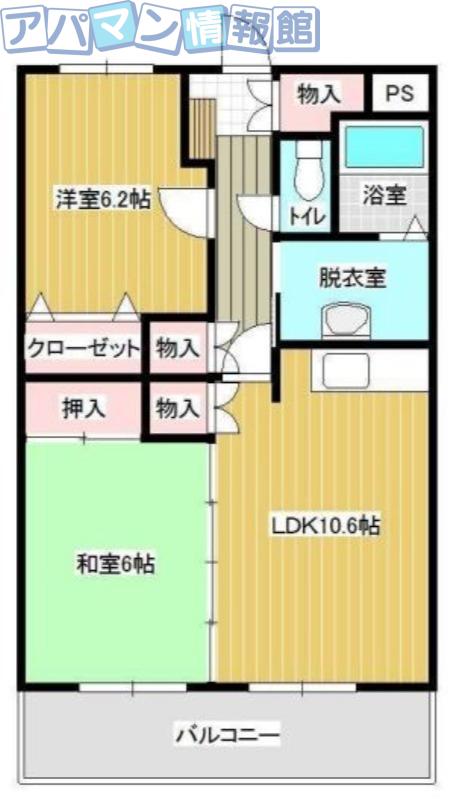 グランシャリオ(2LDK/2階)の間取り写真
