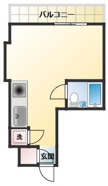 ライオンズマンションK.I 横須賀中央(ワンルーム/2階)の間取り写真