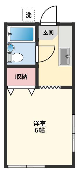 ローズハイツ(1K/2階)の間取り写真