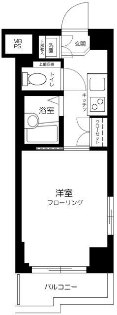 ルーブル早稲田(1K/6階)の間取り写真