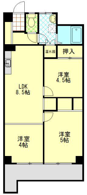 西塩釜レジデンス(2LDK/5階)の間取り写真