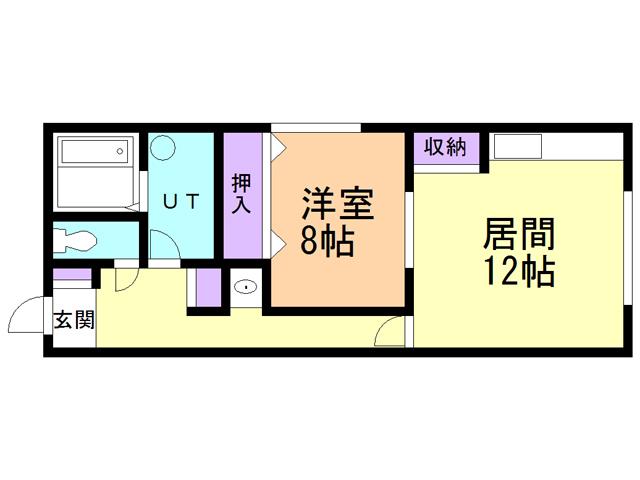 ハイム七(1LDK/1階)の間取り写真