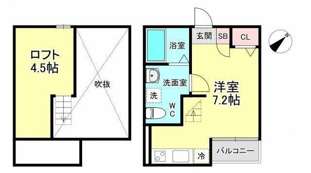 SPRING COAST(ワンルーム/1階)の間取り写真