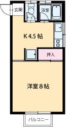 コーポラスSK(1K/1階)の間取り写真
