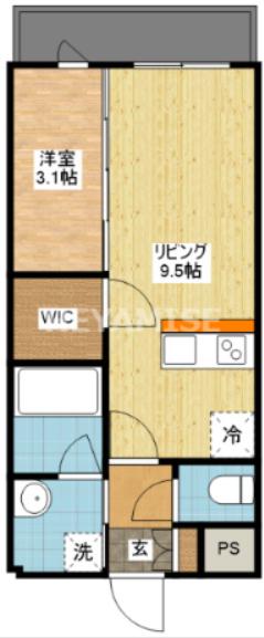 ヴィオラ矢上弐番館(1LDK/1階)の間取り写真