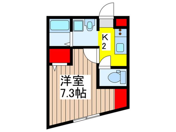 グロースリングさいたま新都心(1K/1階)の間取り写真