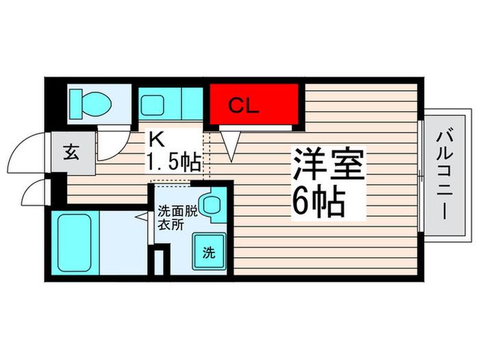ジュネス西新井I・II(1K/1階)の間取り写真