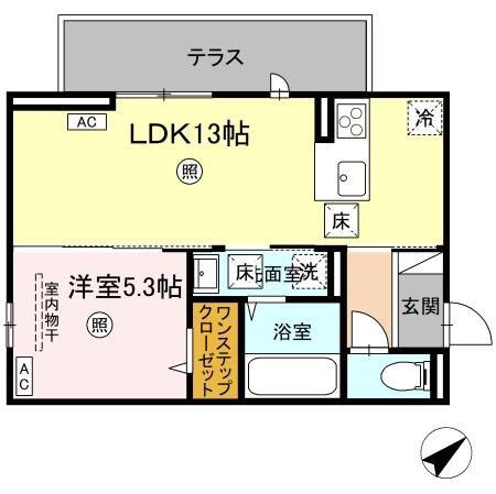 SARASA(1LDK/1階)の間取り写真