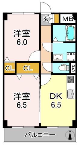 コンフォートM(2DK/1階)の間取り写真