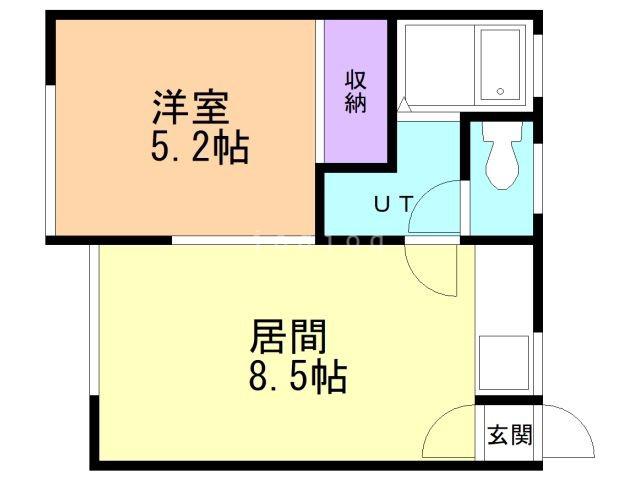 ウエストルムKE(1LDK/2階)の間取り写真