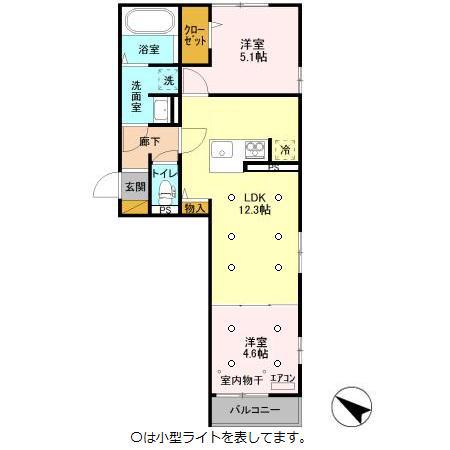 マニフィーク(2LDK/2階)の間取り写真