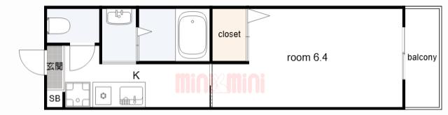 ディアス住吉(1K/1階)の間取り写真