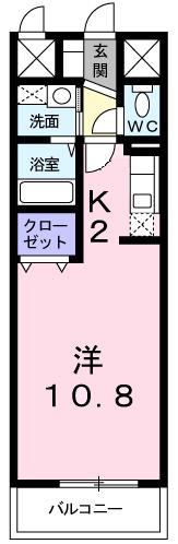 いちご館(ワンルーム/1階)の間取り写真