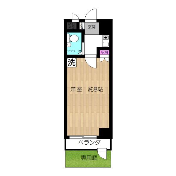 ライオンズマンション東駒形(1K/1階)の間取り写真